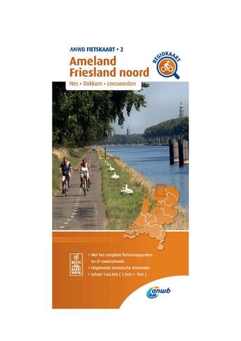Fietskaart Ameland, Friesland noord 1:66.666