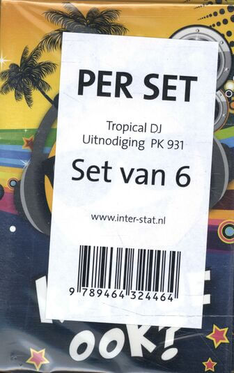 Tropical DJ- uitnodiging PK 931 / set van 6